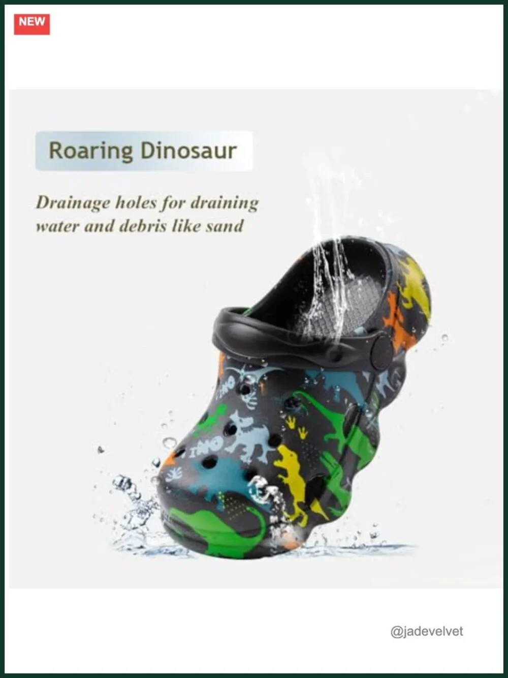Toddler Dinosaur Clog Sandals Slip On Garden Beach Water Shoes